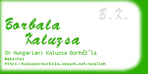 borbala kaluzsa business card